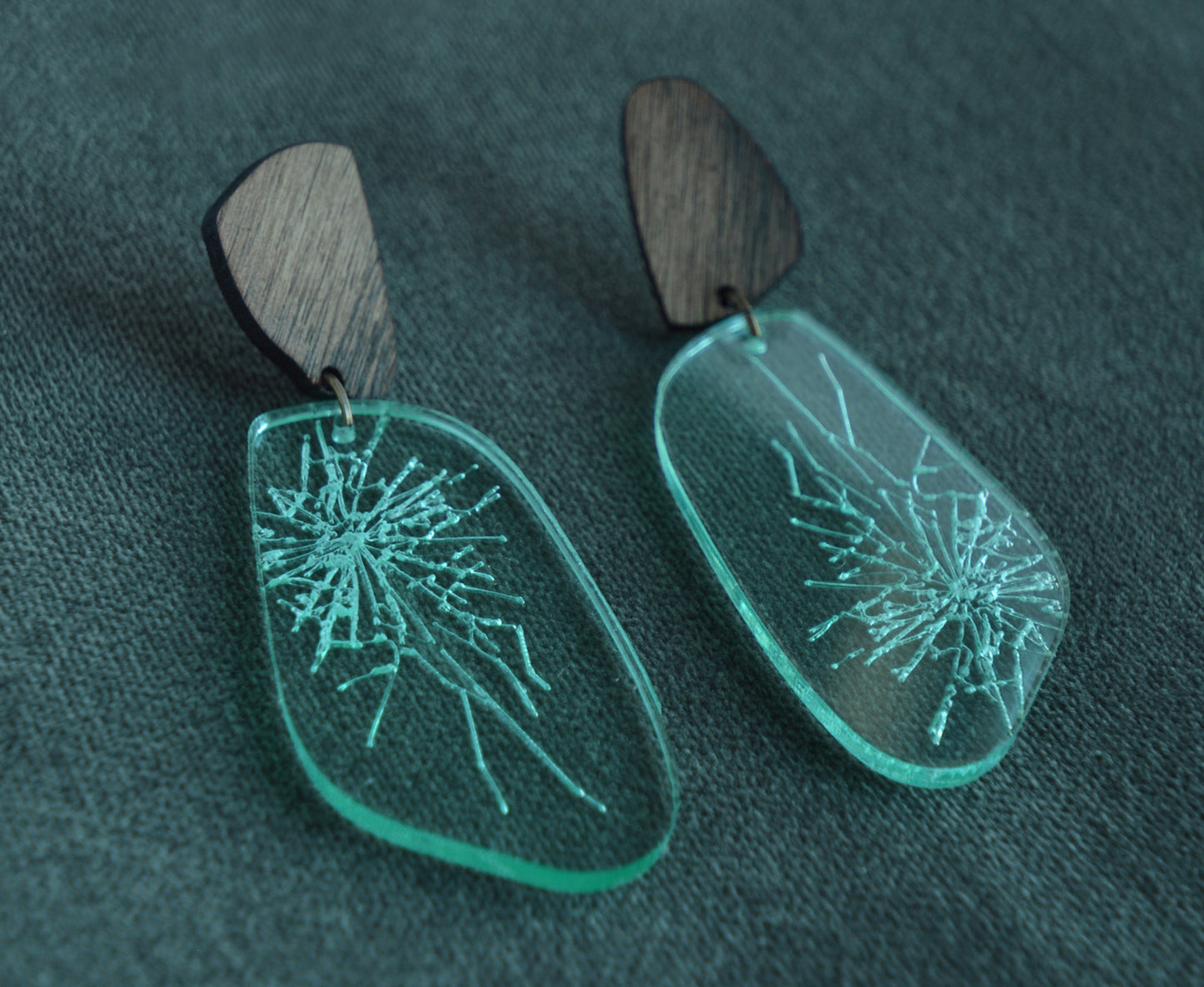 'Glass Ceiling' Shattered Pebble Earrings