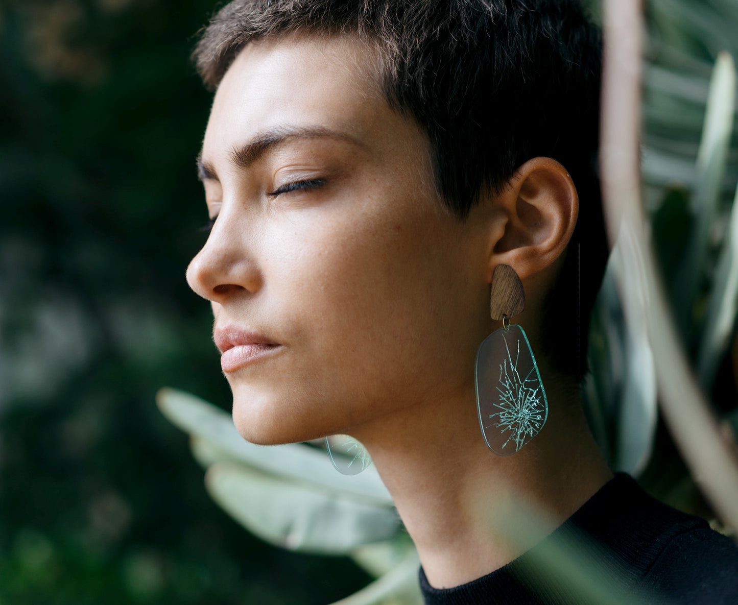 'Glass Ceiling' Shattered Pebble Earrings