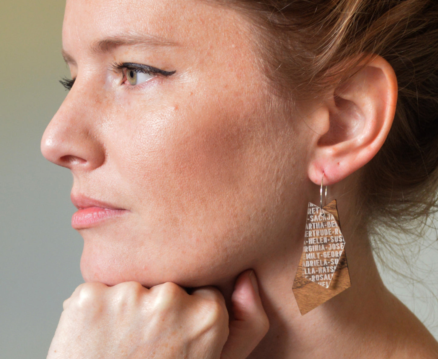 Wood 'Women of History' Shard Earrings