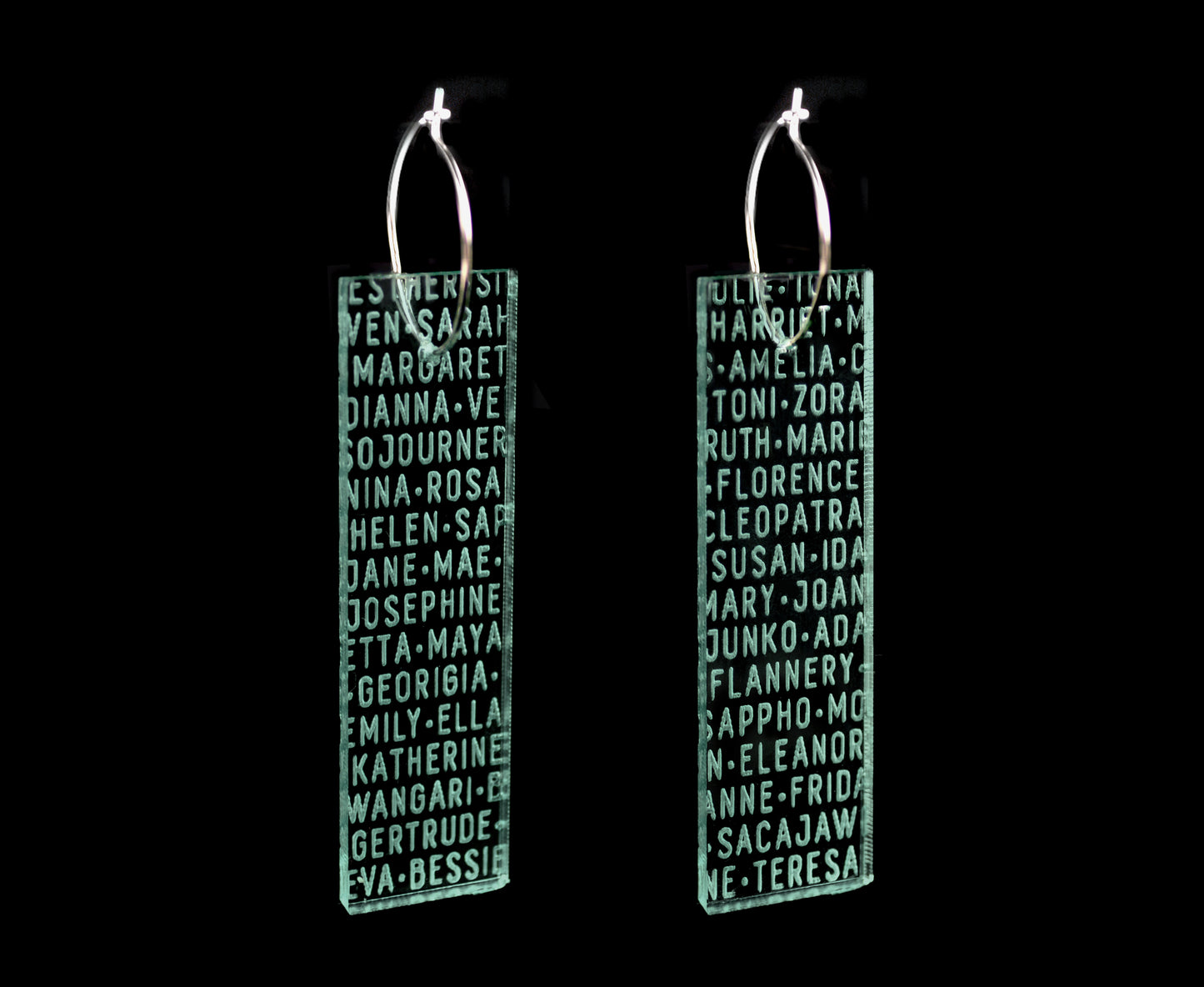 'Women of History' Plank Hoop Earrings - Glass