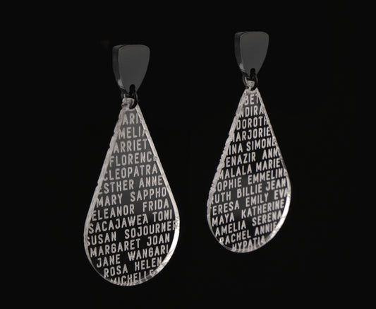 Clear 'Women of History' Drop Earrings