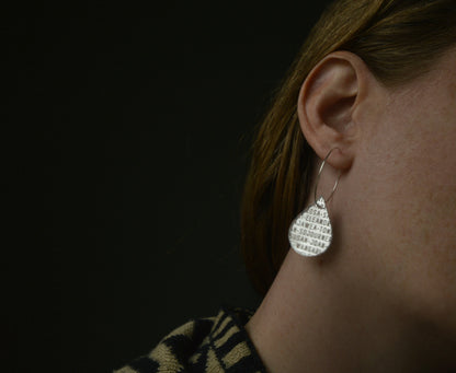 Glass 'Women of History' Drop Hoop Earrings