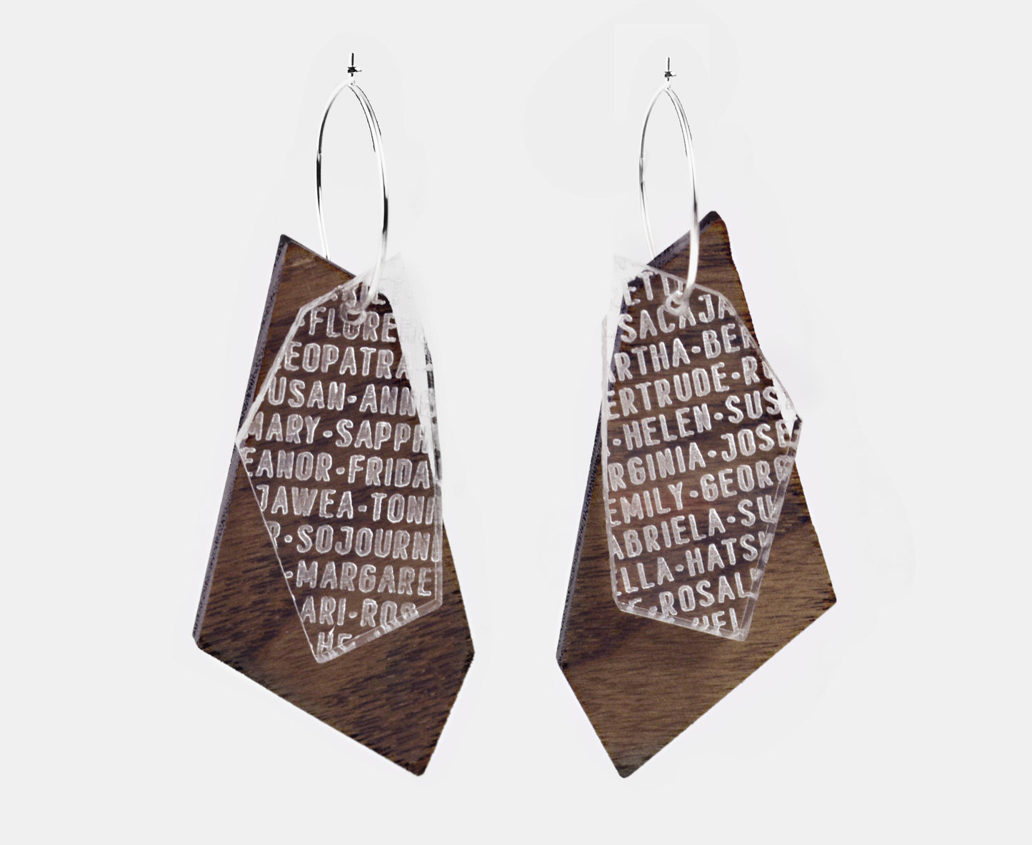 Wood 'Women of History' Shard Earrings