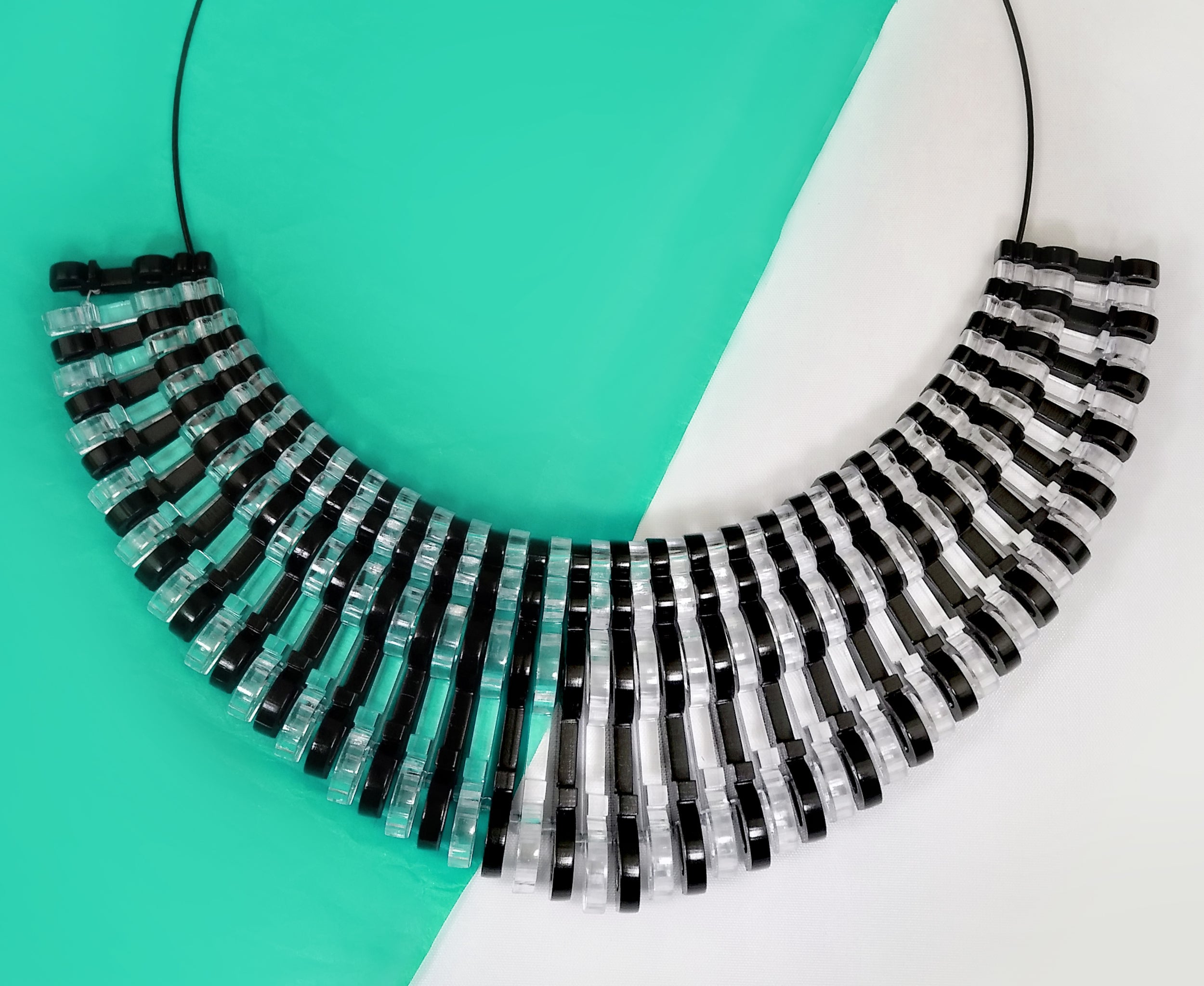 Big bold black necklace - RzJewelryDesign